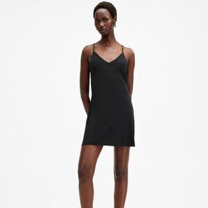 all saints black slip dress All Saints black sweater slip dress size L main image 1